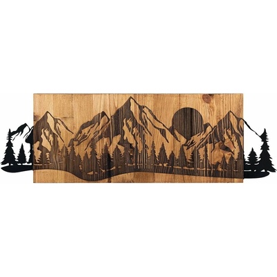 ASIR Nástěnná dekorace dřevo ZÁPAD SLUNCE V HORÁCH 75,5 x 24,5 cm – Zboží Dáma