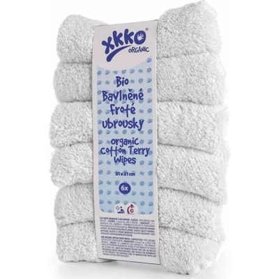XKKO Комплект хавлиени кърпи от памук Xkko - White, 21 х 21 cm, 6 броя (8594161576686)