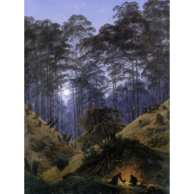Plagát, Obraz - The Forest under Moonlight, Caspar David Friedrich, 30 × 40 cm