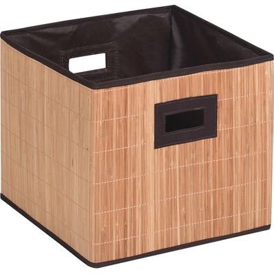 MSV skládací úložný box, bambus, černý, 32 x 31 cm (140648)