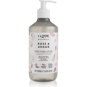 I Love Naturals Rose & Argan тоалетно мляко за тяло 500ml