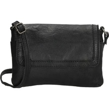 Beagles prošívaná kožená crossbody kabelka „Tanya" černá