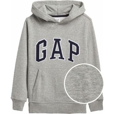 GAP V-New Campus Logo Hood sivá čierna