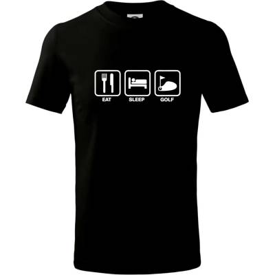 Eat sleep golf tričko detské Čierna