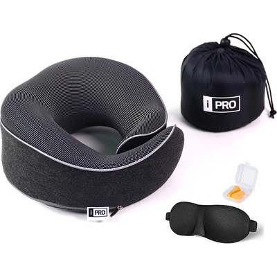 BEZDOTEKU Set cestovný vankúš SEN z pamäťovej peny štuple do uší a maska 28x28x14