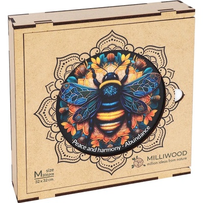 Milliwood Дървен пъзел Milliwood, Peace and Harmony, 206 части - Мандала, Изобилие (M-Abundance-5065)
