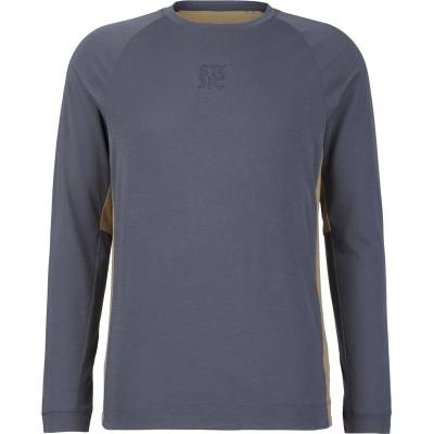 Stoic Мъжка фланелка с дълъг ръкав за колоездене Stoic PerformanceMerino LofsdalenSt. MTB L/S Cycling jersey - Ink Grey / Silent Green (056-4035-0112)
