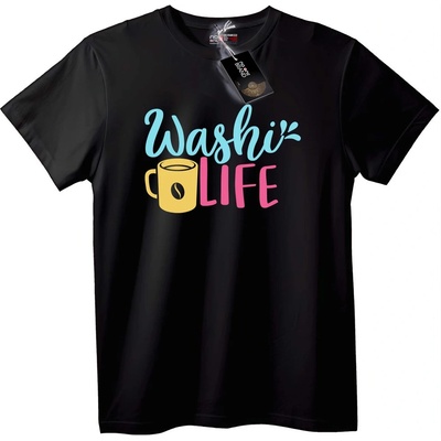 NOONEBRAND Тениска Washi живот кафе - 2XL, Black