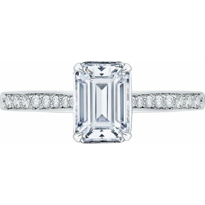 Eppi Zlatý zásnubný prsteň s emerald moissanitom Tebeth R40789