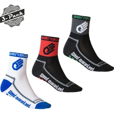 Sensor ponožky Race Lite ručička 3pack černá modrábílá