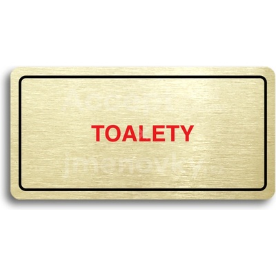 ACCEPT Piktogram TOALETY - zlatá tabulka - barevný tisk