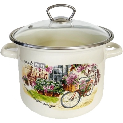 Новомосковская посуда Н-Тенджера със стъклен капак 5.5l "streets of paris (0129299)