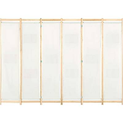 vidaXL 6-dielna deliaca stena do izby krémovo biela 240 x 170 x 4 cm látka