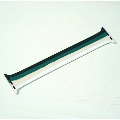 JC Силиконова каишка за Apple Watch 42мм, 44мм, 45мм, 46мм, Ultra 49мм - JC Design Silicone SoloLoop Band (бял-зелен)