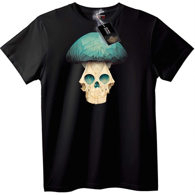 NOONEBRAND Тениска Гъбен Череп - 4XL, Black