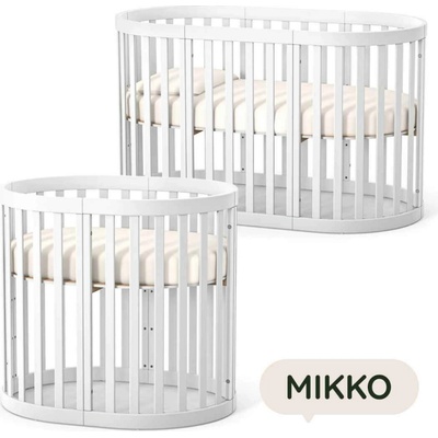 Gekko Kids přístavná rostoucí postýlka Mikko 140 x 70 cm bílá