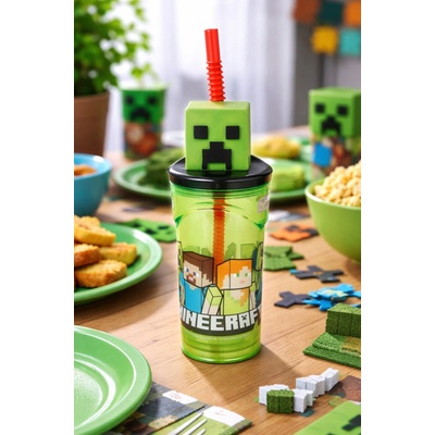 Storline 3D lahev na pití MINECRAFT s brčkem 360 ml