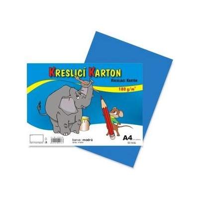 Karton barevný kreslicí A4 210 x 297mm 50 listů/180g světle modrý