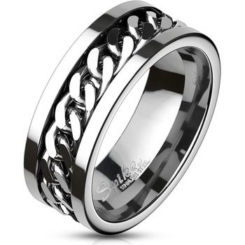 Šperky4U OPR0144 Pánský ocelový prsten řetěz