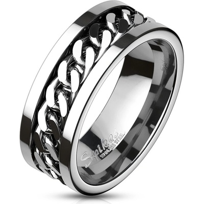 Šperky4U OPR0144 Pánský ocelový prsten řetěz