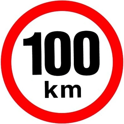 Rychlost 100 km/h - samolepka pr. 200mm