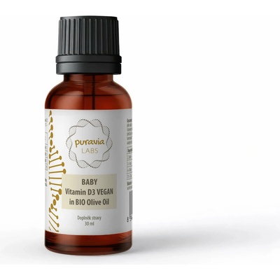 Puravia LABS Vitamín D3 VEGAN pro děti v bio olivovém oleji 30 ml