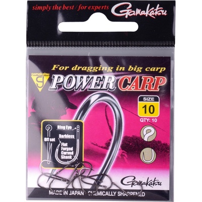 GAMAKATSU Power Carp Ring Eye Barbless vel.14 10 ks