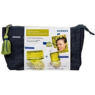 KORRES Промо сет крем за лице мазна кожа + серум, Korres Santorini Grape Skin-Perfecting Expert Duo Poreless Skin Cream 40 ml + Gift Velvet Skin Drink 15 ml