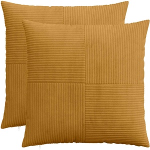 vidaXL Калъфка за възглавница 2 pcs ALMELO Жълто 55 x 55 см кордурой (915315)