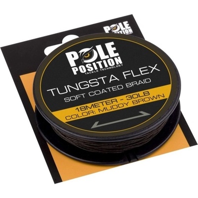 POLE POSITION šňůra Tungsta Flex Coated Braid 18m 30lb Muddy Brown