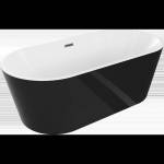 Mexen Luna свободностояща вана 170 x 80 см, бяла/черна, преливник gun metal - 52031708075-95 (52031708075-95)