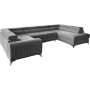 Eltap Тъмносив разтегателен ъглов диван с място за съхранение (десен ъгъл U форма) Louis - ELTAP (CO-LOU-RT-05GO)