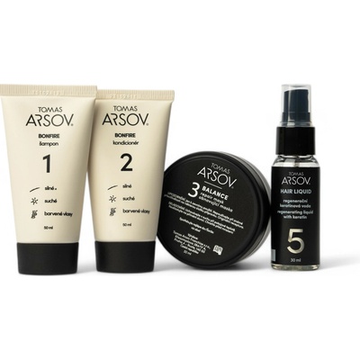 Tomas Arsov Bonifire šampon 50 ml + kondicionér 50 ml + Balance maska 50 ml + keratinová voda 30 ml
