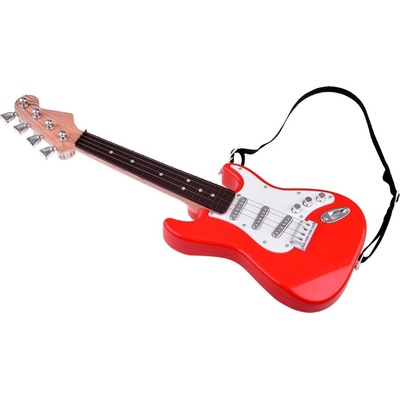 JOKO detská Elektrická gitara 44 cm s kovovými strunami červená