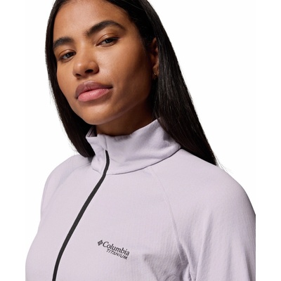 DriVenture Half Zip Damske Tricko Pol Zips Dlhy Rukav Lavender Pearl White