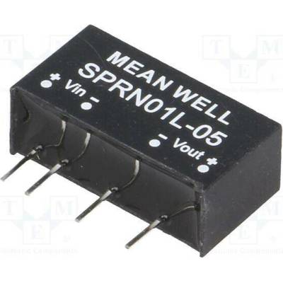 MEAN WELL SPRN01L-05 Měnič: DC/DC; 1W; Uvst: 4,75÷5,5VDC; Uvýst: 5VDC; Ivýst: 0÷200mA