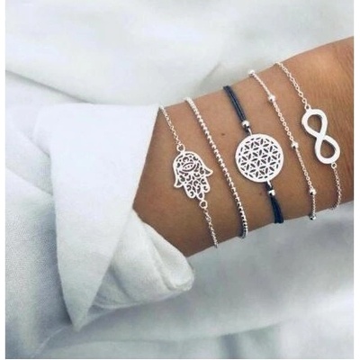 Prosperk Náramek černo stříbrný S1702