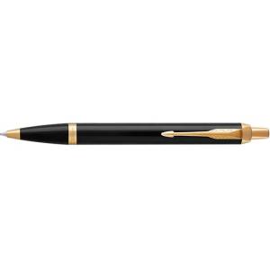 Parker Химикалка, бутон, златен клипс, черен корпус, PARKER, "Royal IM", синя 1931666 (1931666)