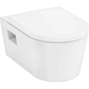 Hansgrohe EluPura Original S - Конзолна тоалетна чиния със седалка, Rimless, бяла 60207450 (60207450)