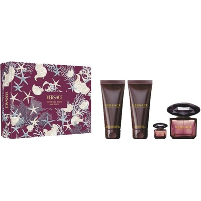 Versace Crystal Noir Pour Femme EDP 90 ml + sprchový gel 100 ml + tělové mléko 100 ml + EDP 5 ml pro ženy dárková sada