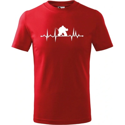 dětské tričko s motivem Hokejový brankář červená