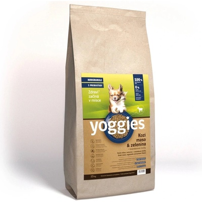 Yoggies hypoalergenní minigranule lisované za studena s probiotiky Kozí maso & zelenina 15 kg