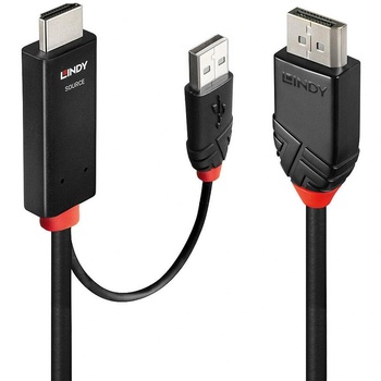 Lindy 41500 адаптер за видео кабел 3 м HDMI + USB Type-A DisplayPort Черен (41500) (41500)