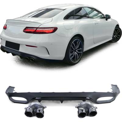 Angeleyes Difúzor na zadný nárazník Mercedes E C238 coupe s čiernymi koncovkami