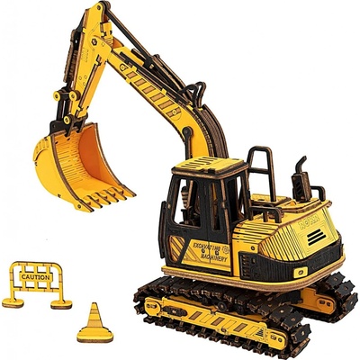 Robotime Rokr 3D dřevěné puzzle Bagr 395 ks