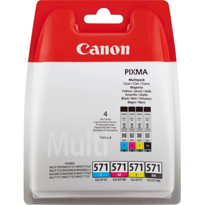 Canon Мастилена касета, Canon, Tinte CLI-571 4er-Pack, черен и цветен BKCMY (0386C005)