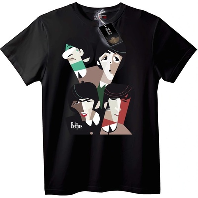 NOONEBRAND Тениска The Beatles изкуство - 7XL, White