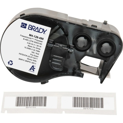 Brady M4-126-490 / 170776, 45.72 mm, Polyester, čierna tlač / biely podklad