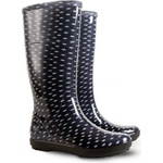 Demar hawai lady print 0076v / Дамски гумени ботуши на точки - черни 39 (0076v/39)