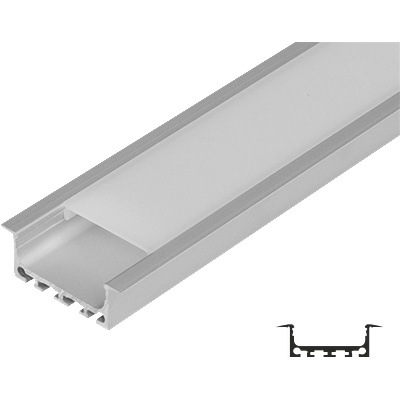 ULTRALUX ПРОФИЛ ultralux ЗА led ЛЕНТА ВГРАЖДАНЕ apn214 ШИРОК ПЛИТЪК 2м (apn214)